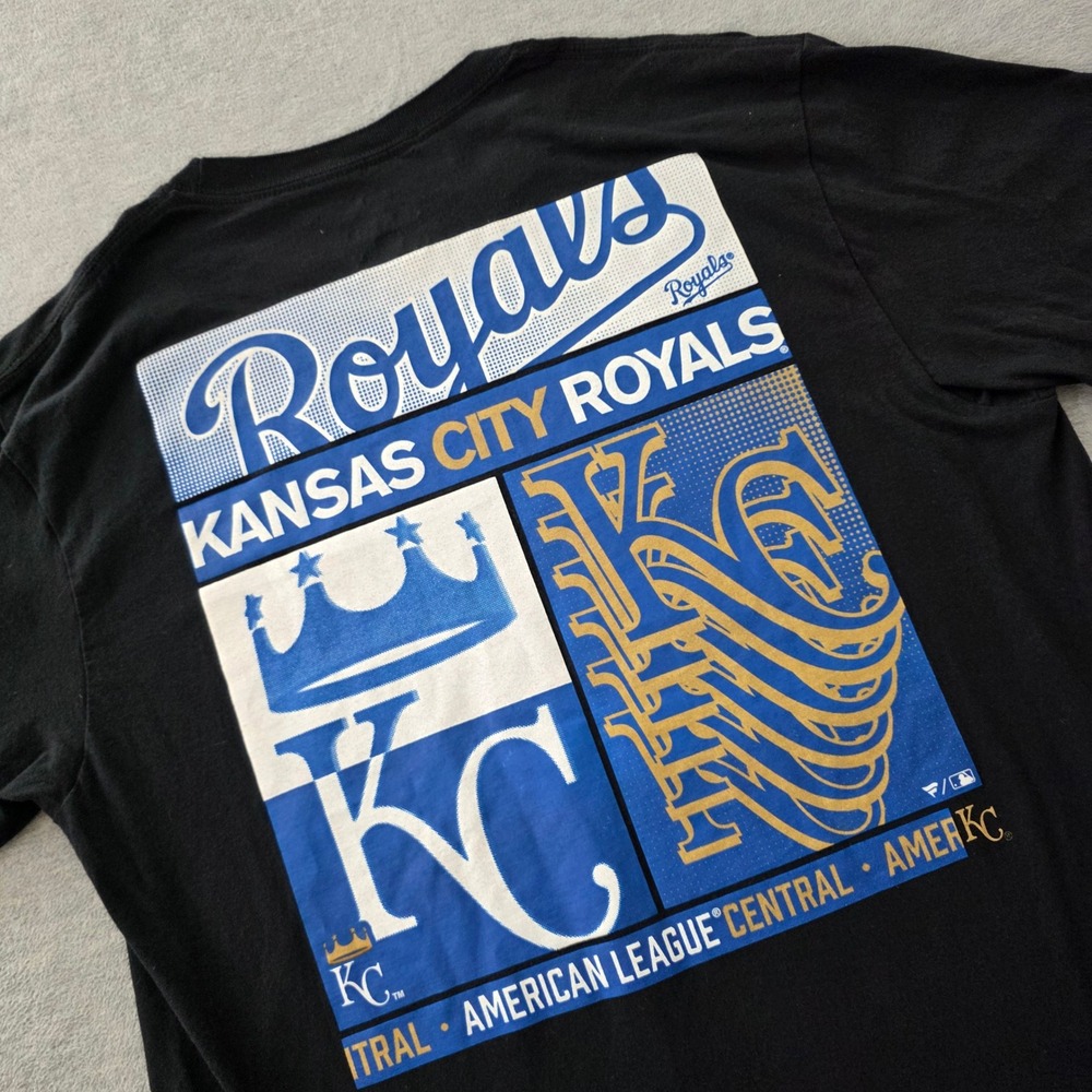 Fanatics Kansas City Royals MLB Mens Black Graphic T-Shirt Large Short Sleeve